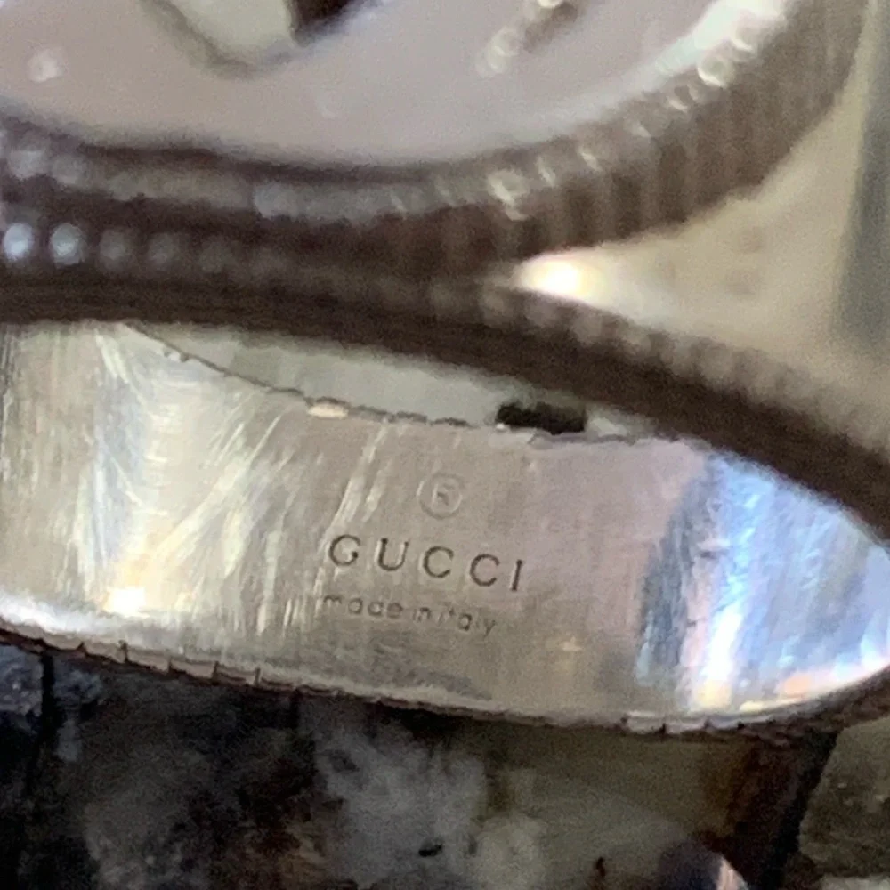 GUCCI GG Unisex Ring, Sterling Silver 925, Gucci Size 19, Approx. USA Size 8.75